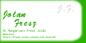 jolan fresz business card