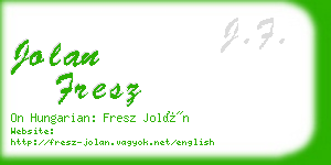 jolan fresz business card